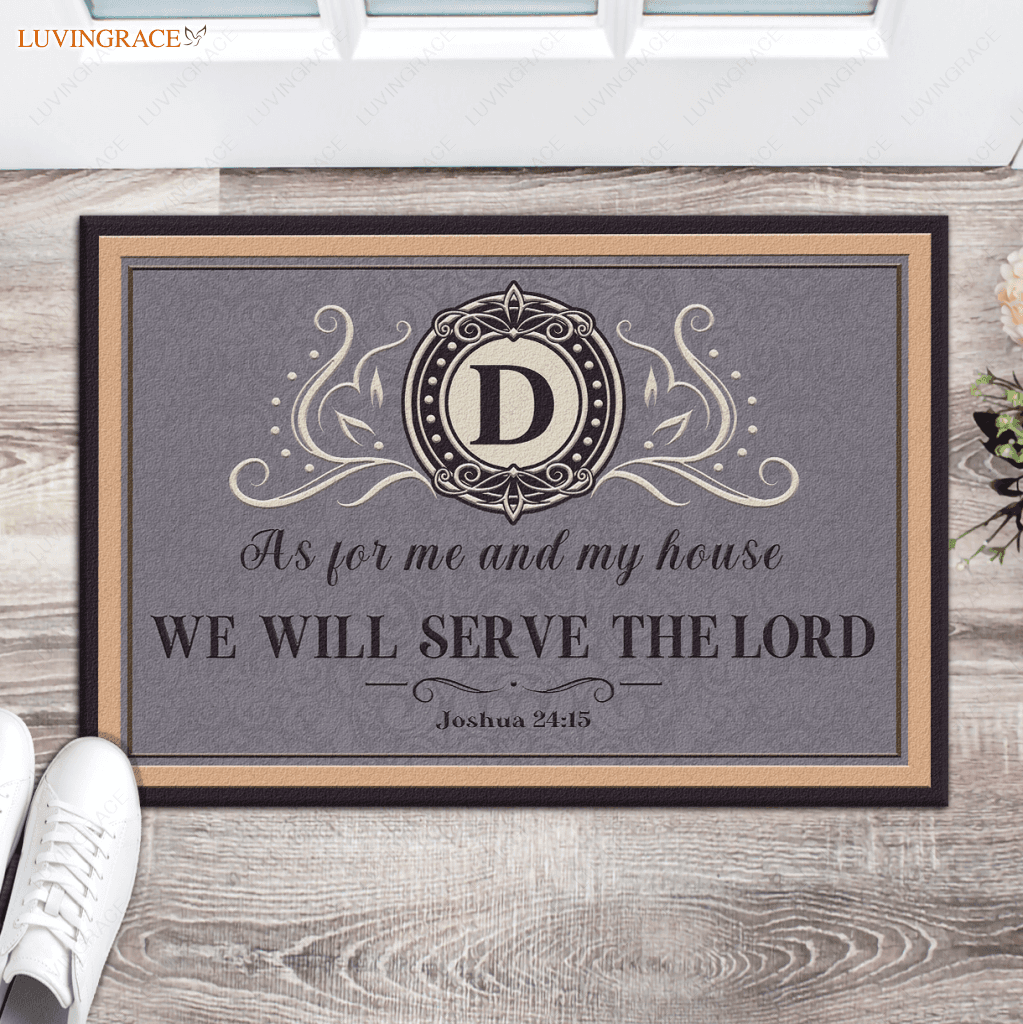 Monogram Griseldis Serve The Lord Personalized Doormat