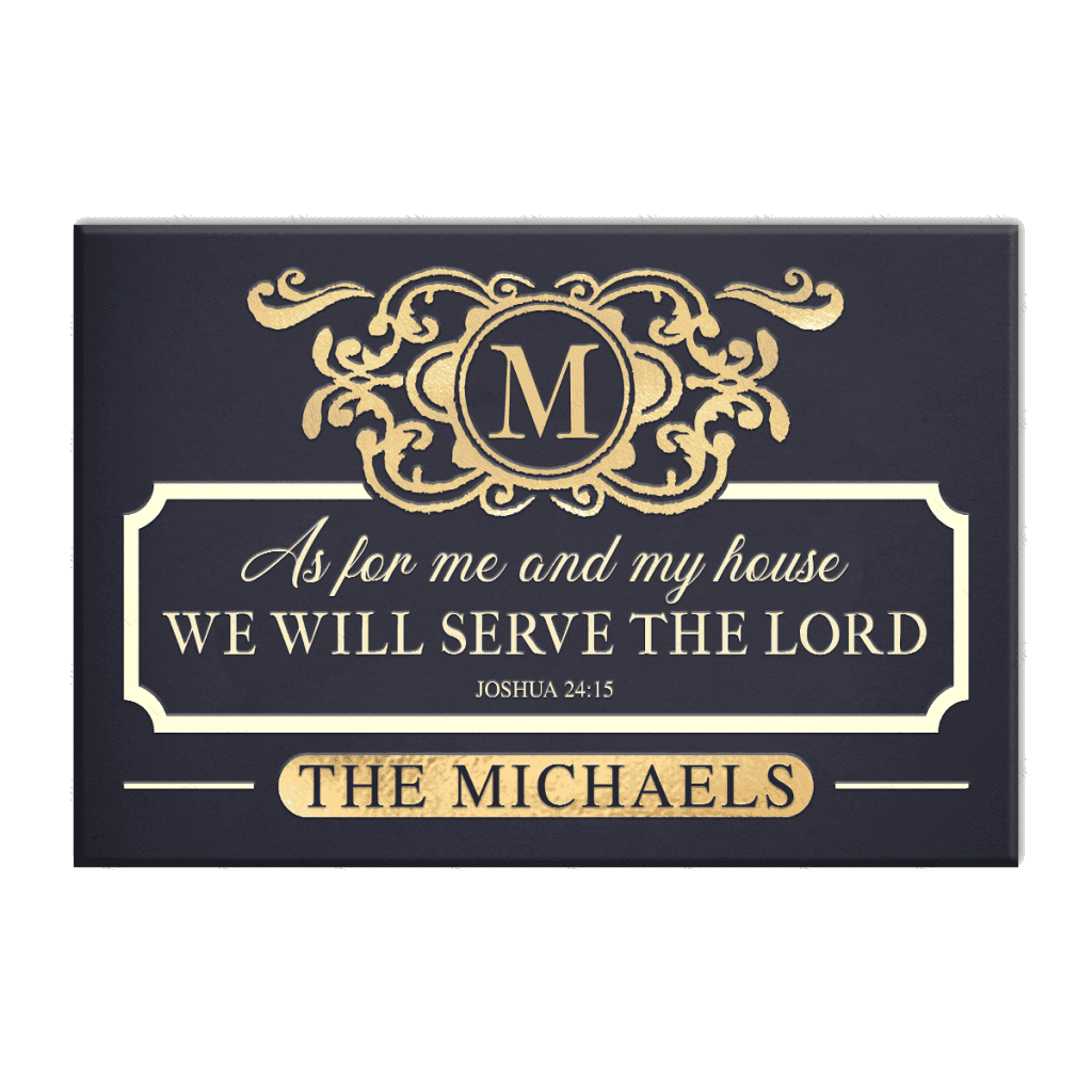 Monogram Initial As For Me And My House Personalized Doormat