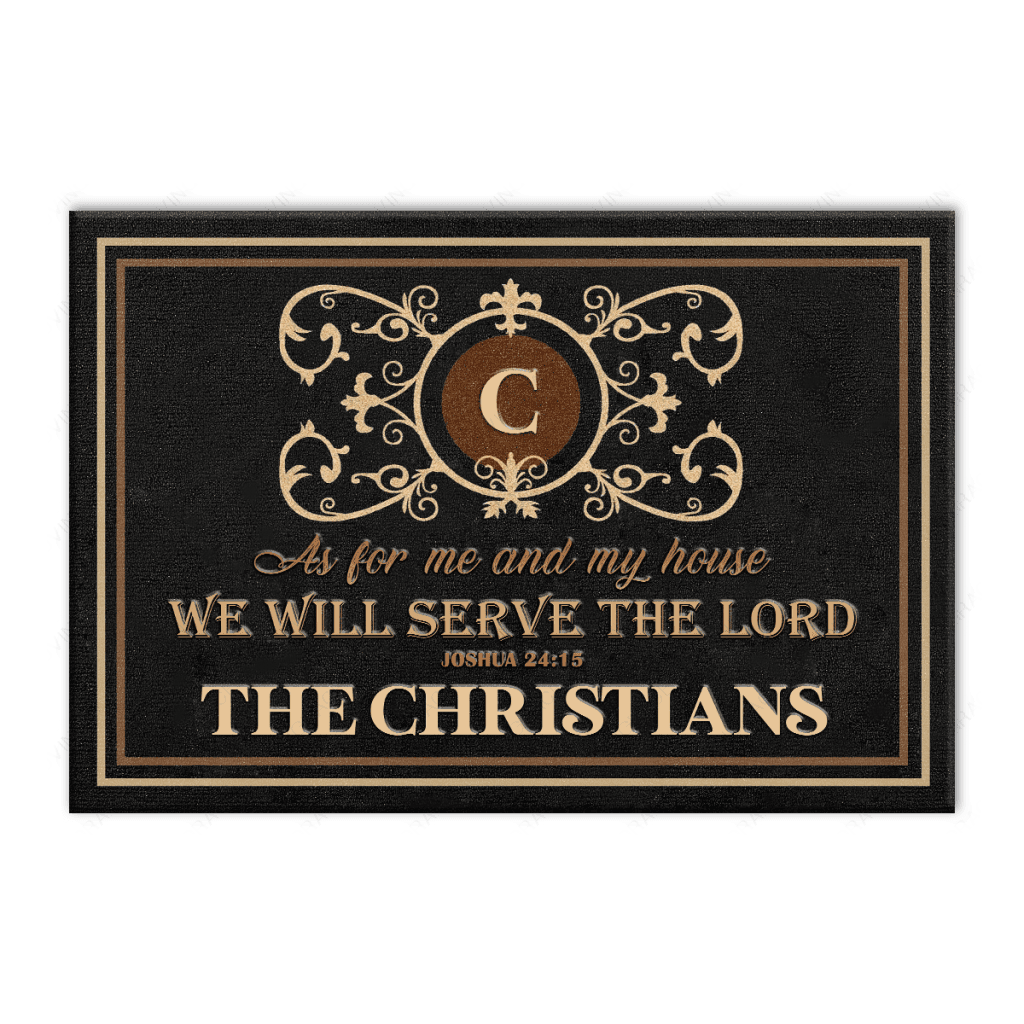 Monogrammed Black And Suede Personalized Estate Doormat