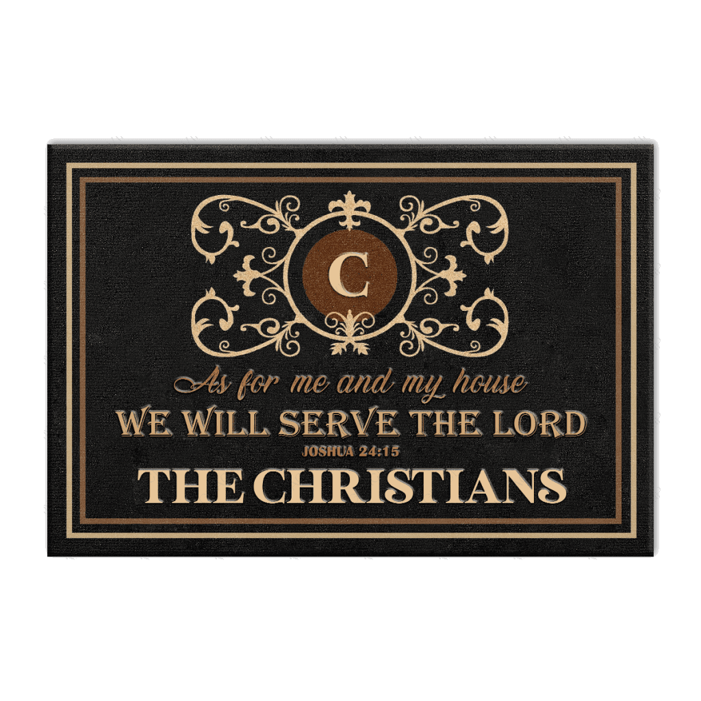 Monogrammed Black And Suede Personalized Estate Doormat