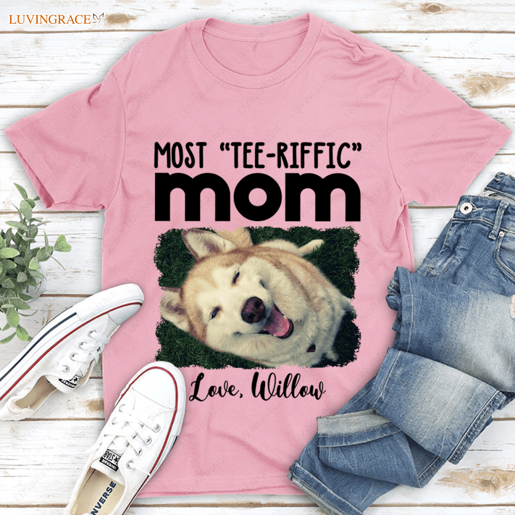 Most Tee-Riffic Dad/ Mom Custom Pet Photo Tshirt Shirt