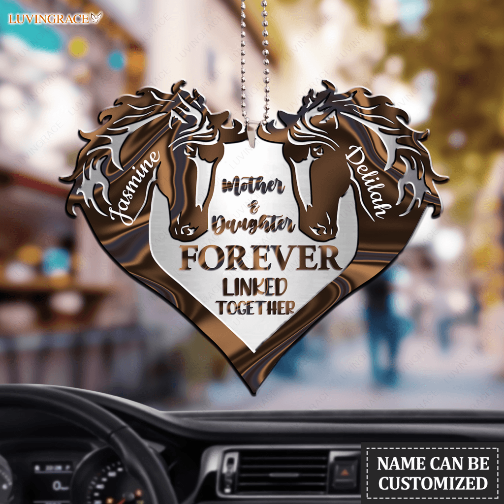 Mother And Daughter Hologram Horses Personalized Ornament