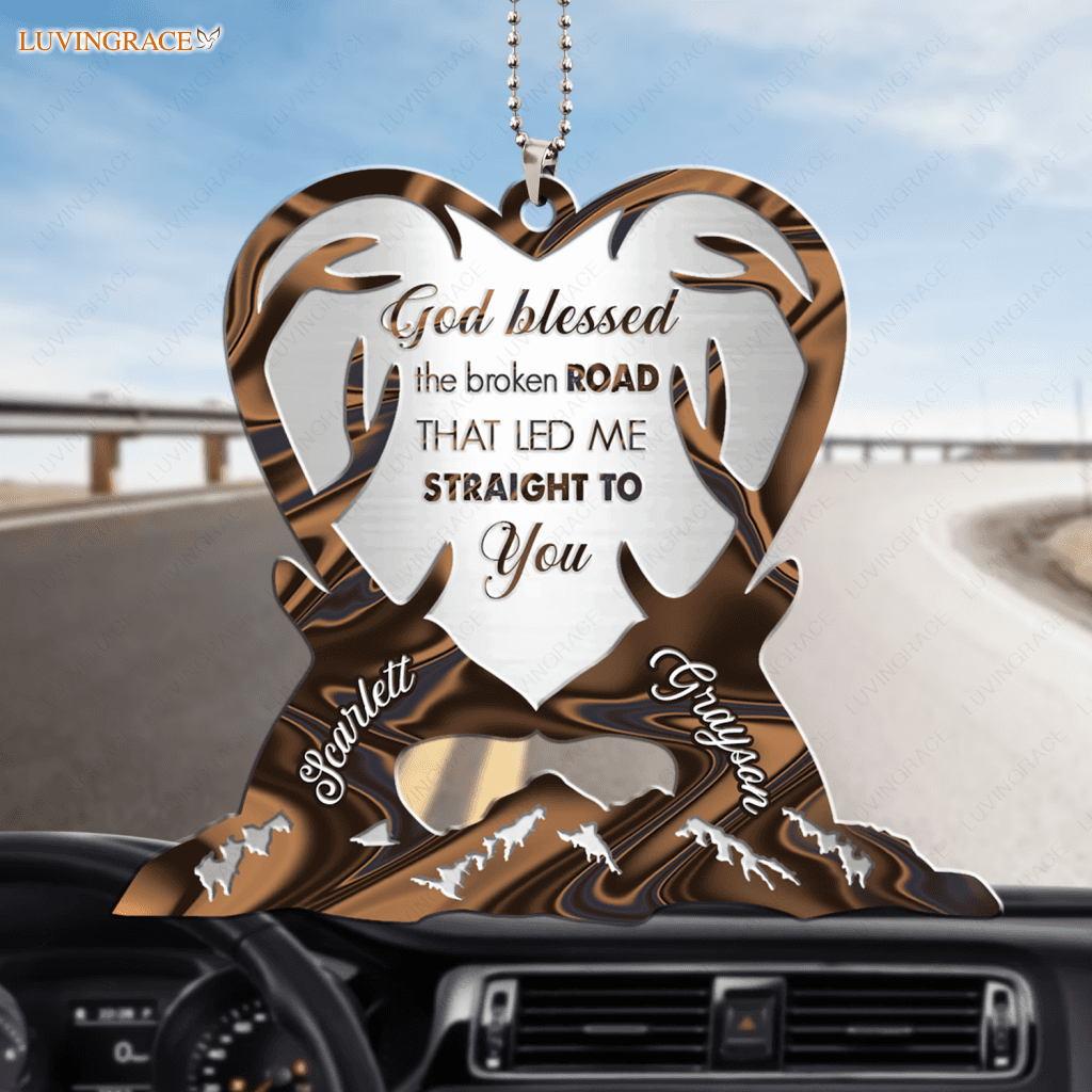 Mountain Deer Couple God Blessed Personalized Ornament