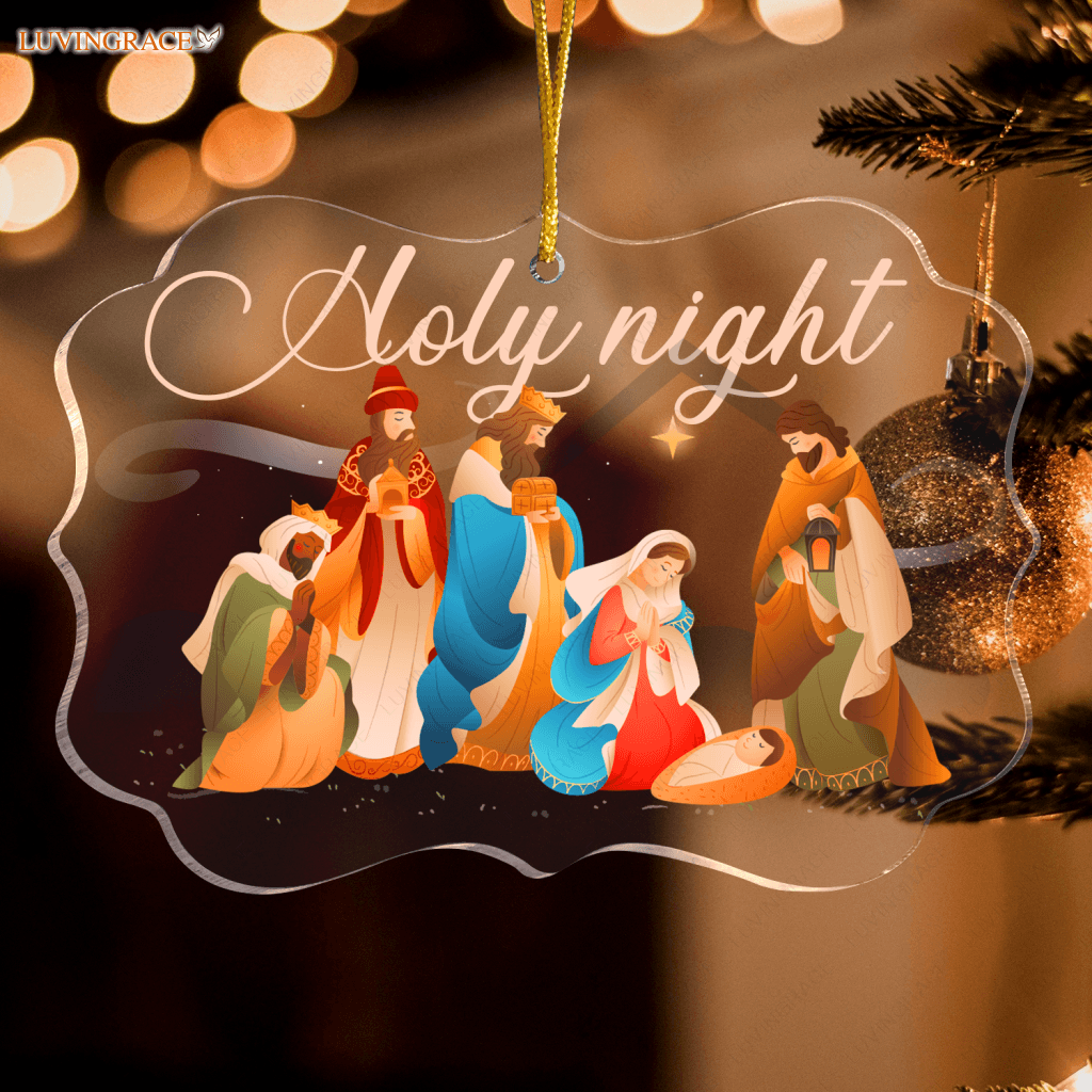 Native Scene Holy Night Transparent Ornament