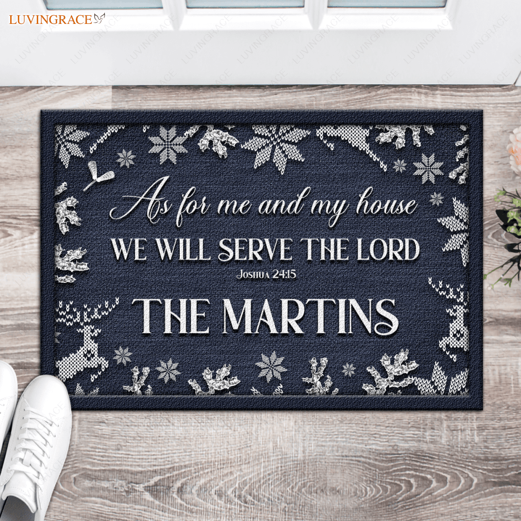 Navy Serve The Lord Doormat