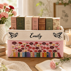Custom Storage Basket - Personalized Birth Month Flower Basket - Ideal Gifts for Back To School, Bookish Lovers