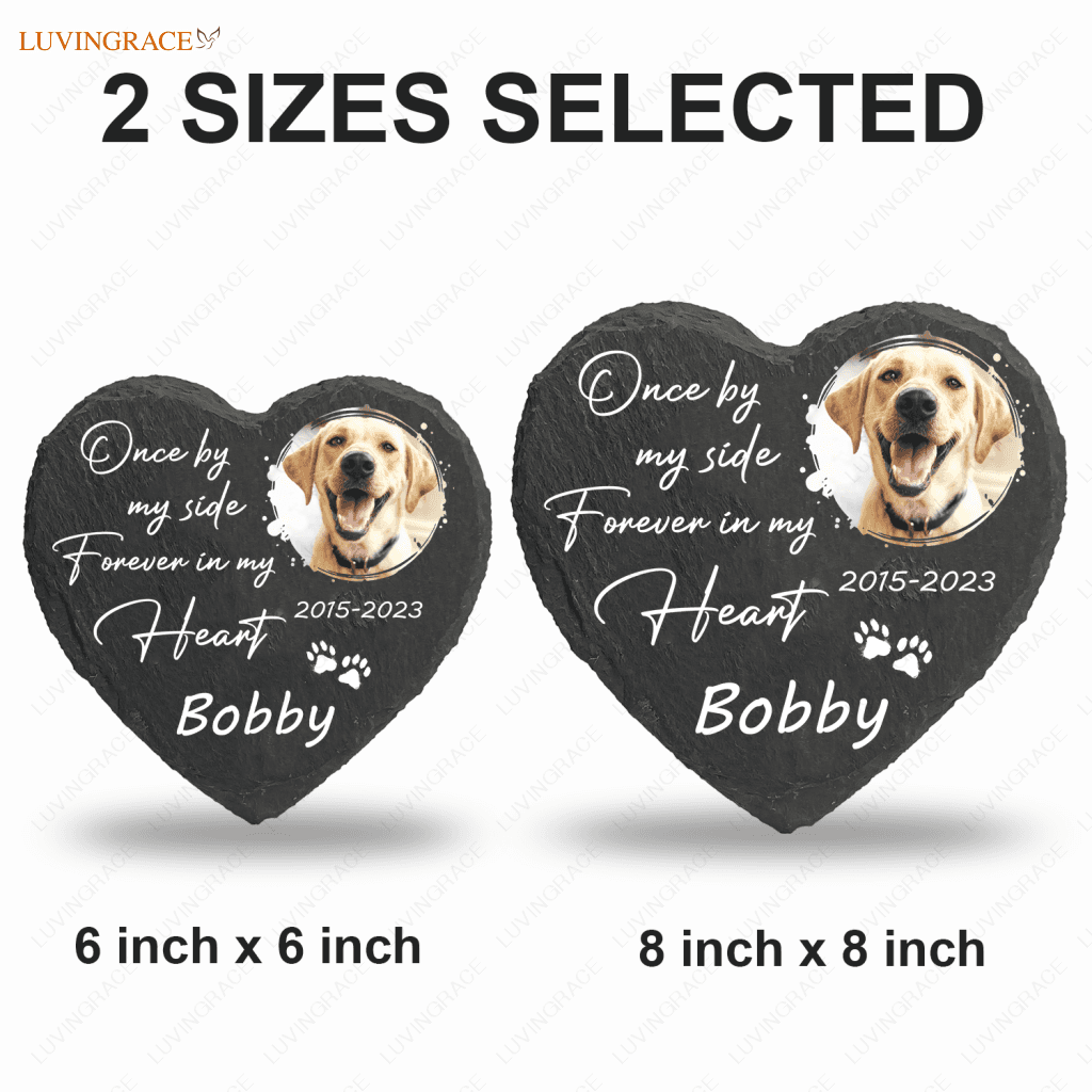 Once By My Side Dog Memorial Gifts Custom For Loss Of Stone Pet - Personalized Tomstone