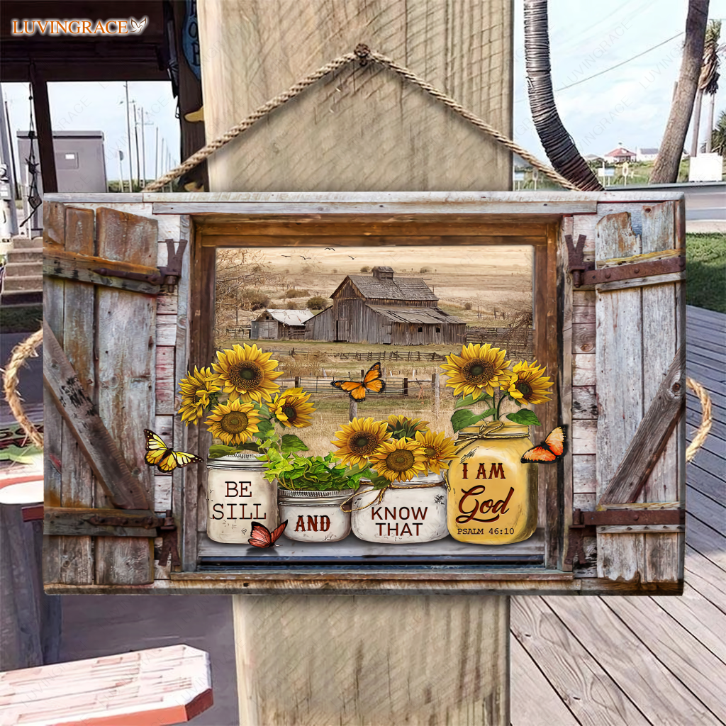 Open Window Be Still Wood Rectangle Sign