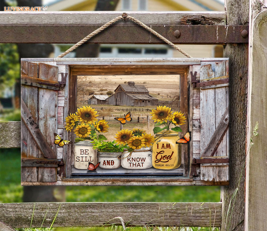 Open Window Be Still Wood Rectangle Sign