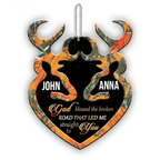 Orange Camo Personalized Buck And Doe God Blessed Ornament