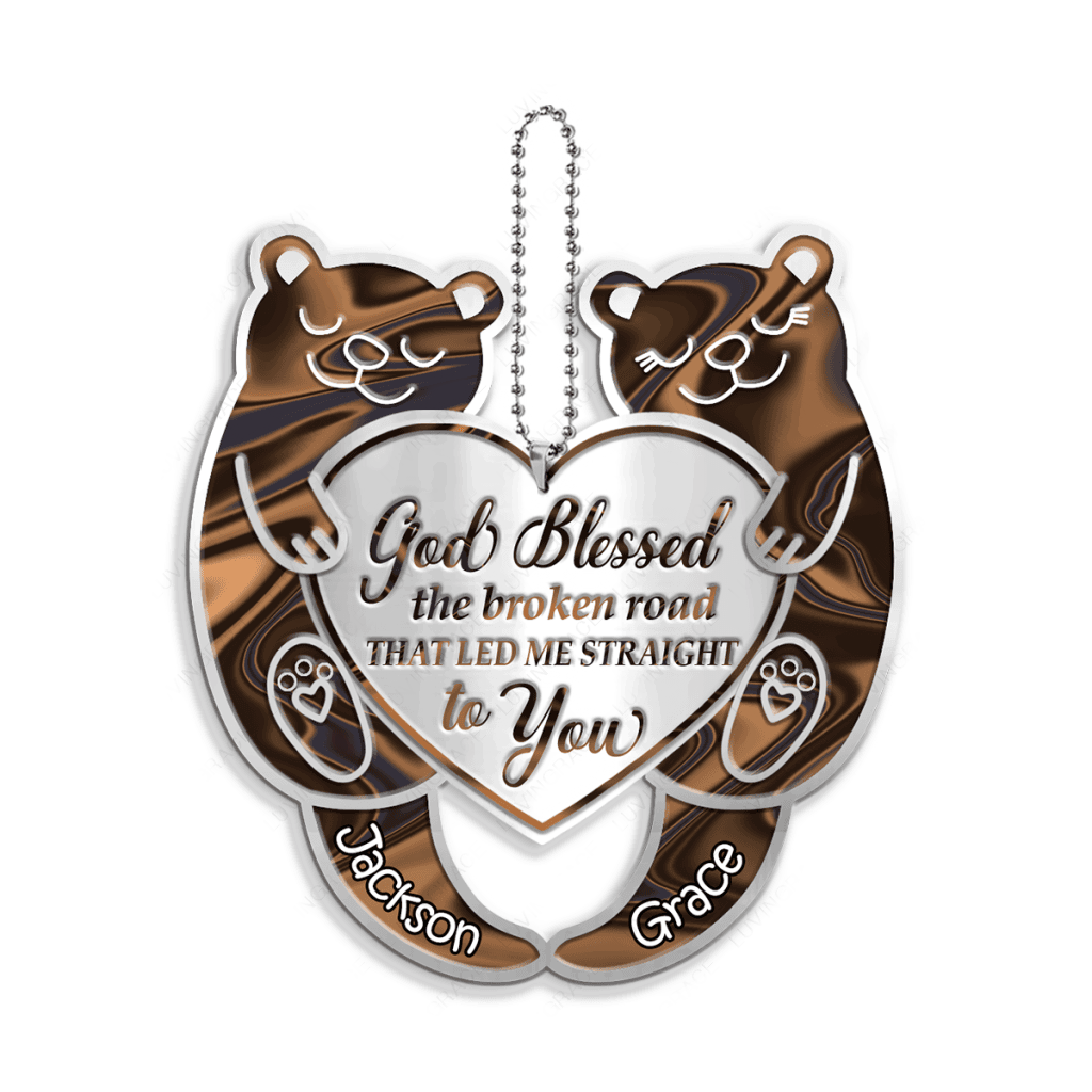 Otter Couple God Blessed Personalized Ornament
