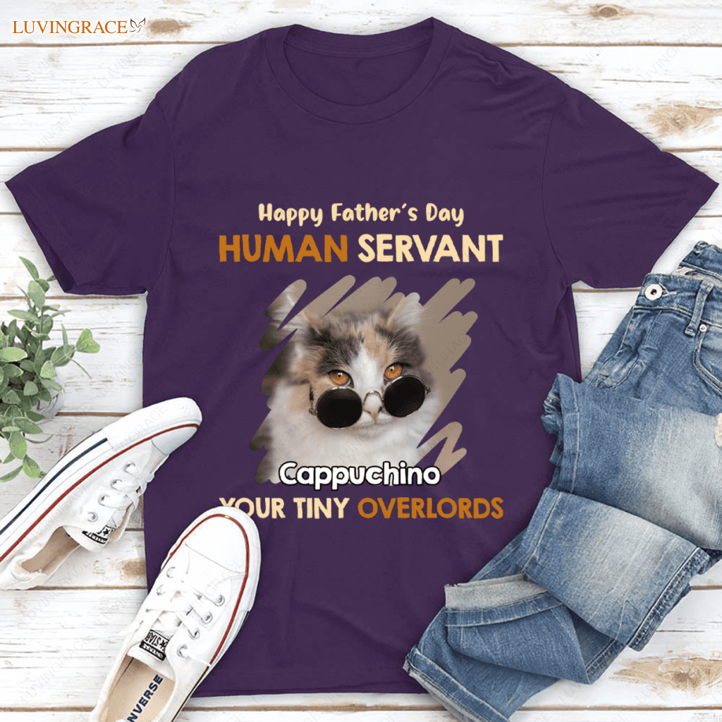 Our Human Servant - Cat Personalized Custom Unisex T-Shirt Shirt