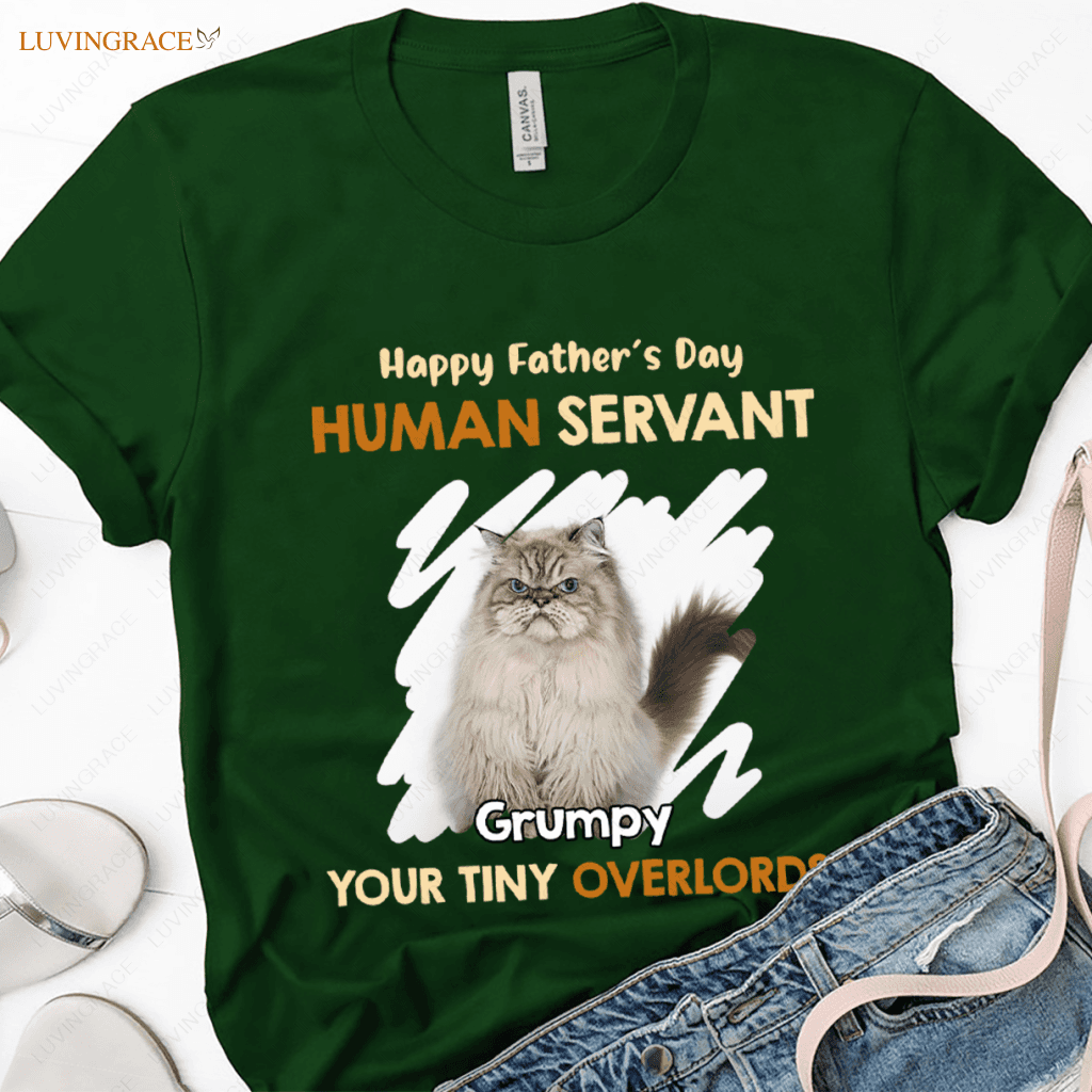 Our Human Servant - Cat Personalized Custom Unisex T-Shirt Shirt