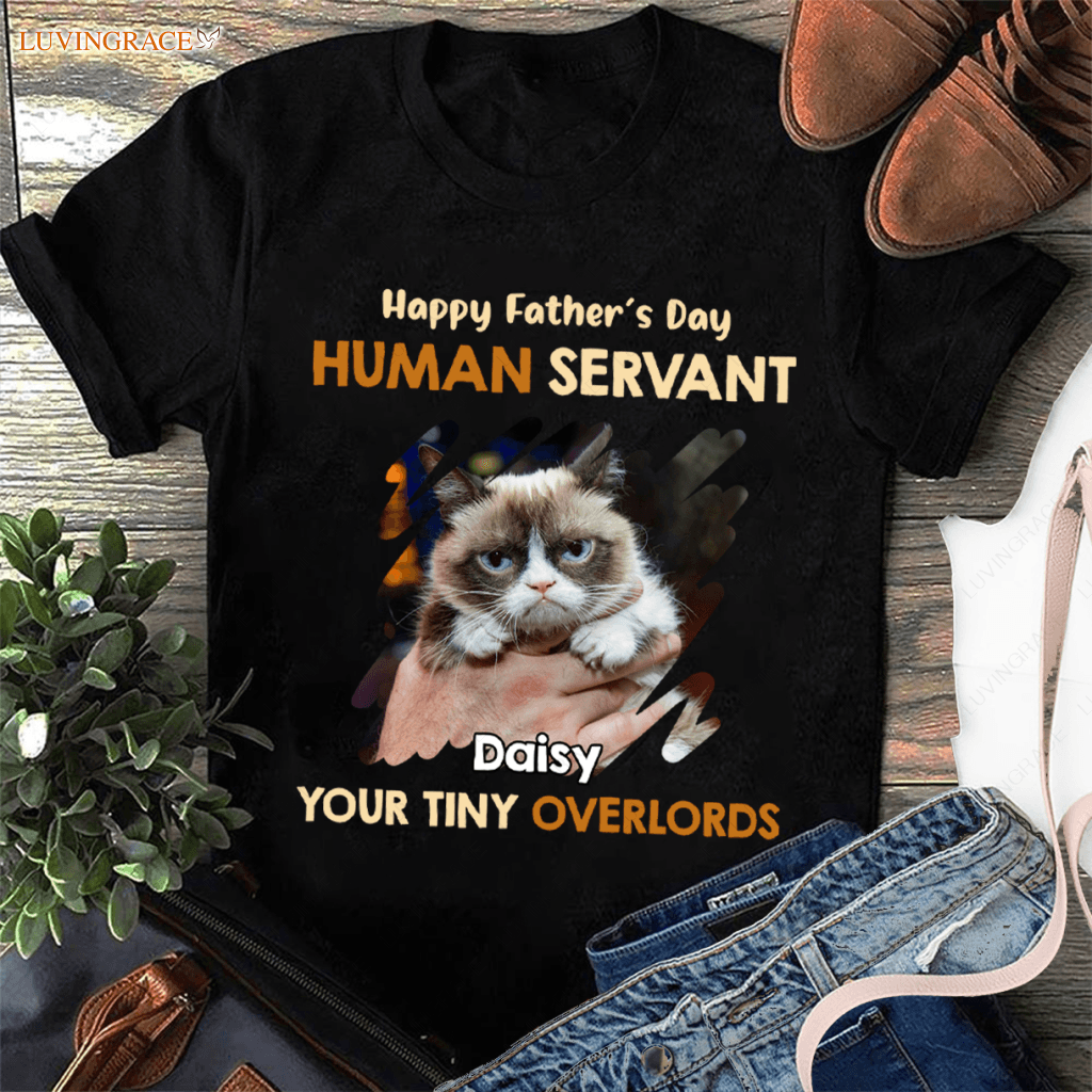 Our Human Servant - Cat Personalized Custom Unisex T-Shirt Shirt