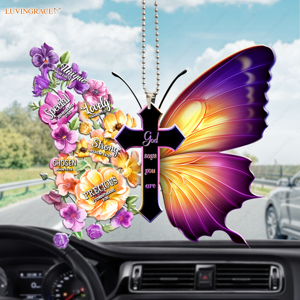 Pansies Butterfly God Says You Are Ornament