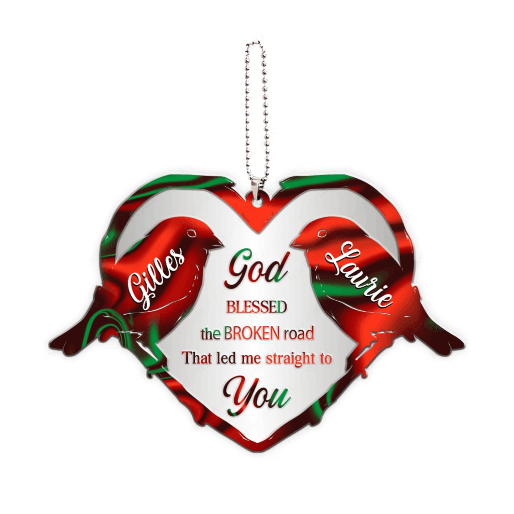 Parrot Couple God Blessed Personalized Ornament