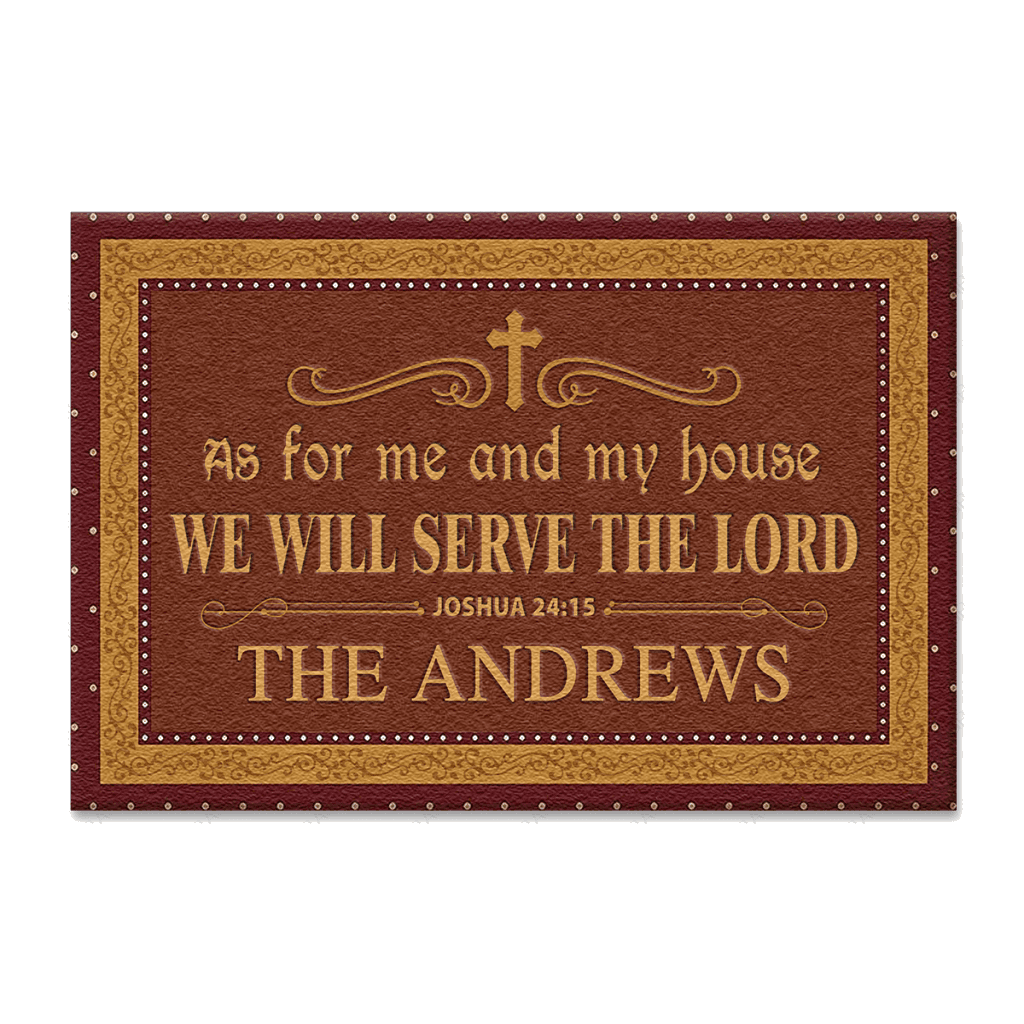 Personalized Abstract Flower Texture Dots Frame Serve The Lord Multifunctional Doormat