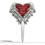Personalized Angel Heart Memorial Plaque Stake