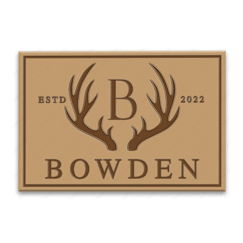 Personalized Antlers Deer Welcome Hunting Doormat