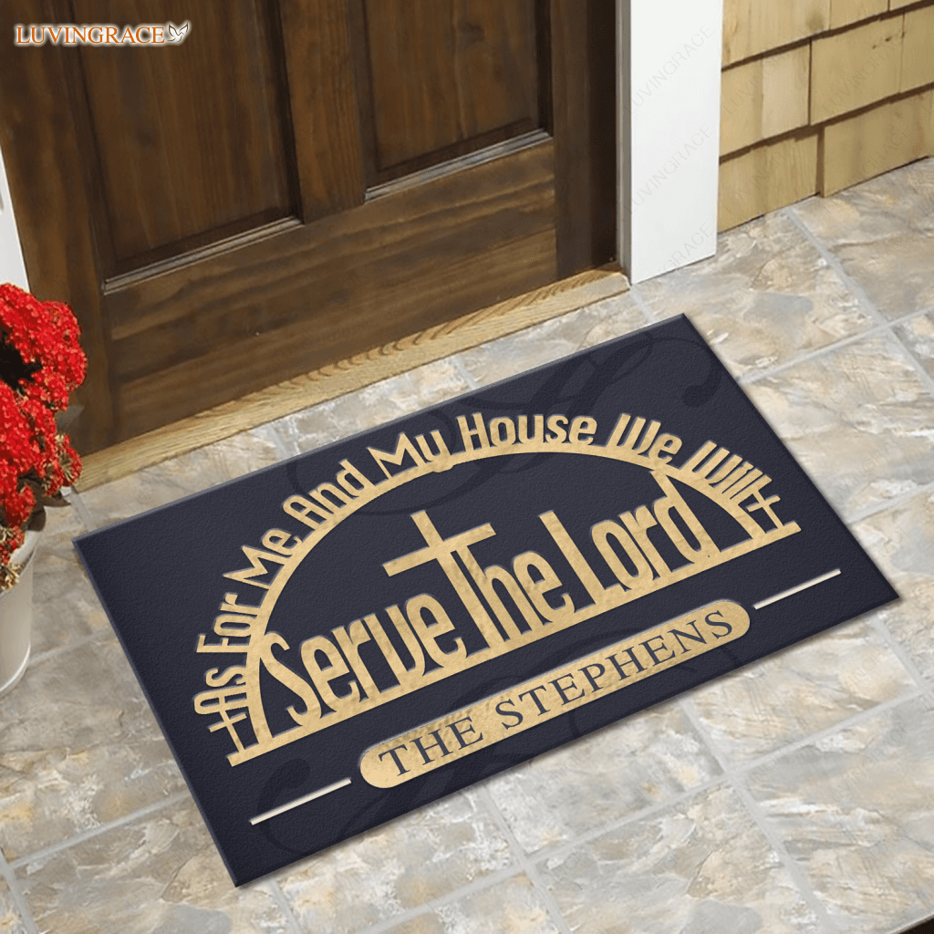 Personalized As For Me And My House Christian Doormat