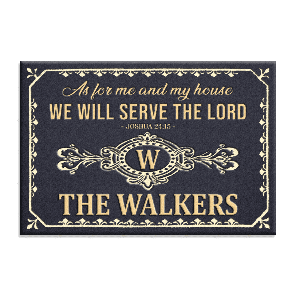 Personalized As For Me And My House We Will Serve The Lord Elegant Family Home Doormat