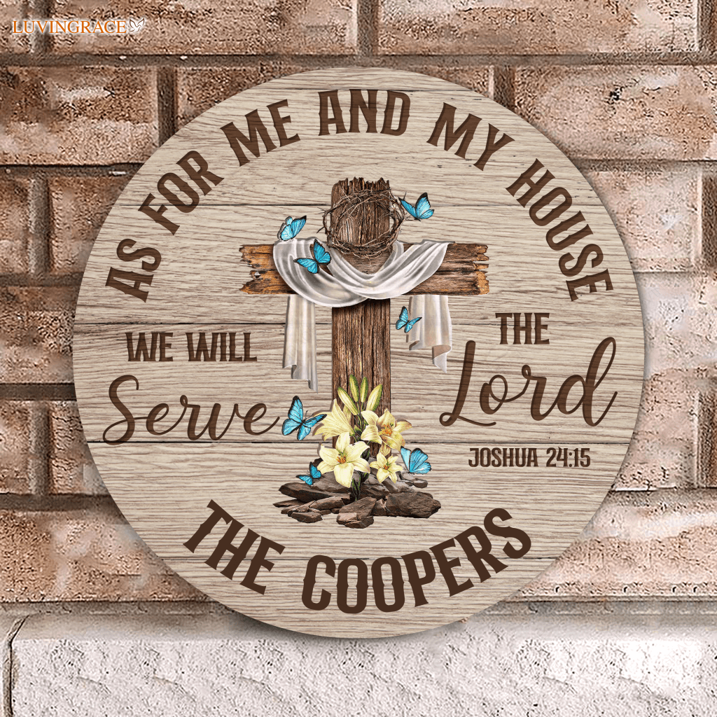 Personalized As For Our House Wood Circle Sign Tumbler