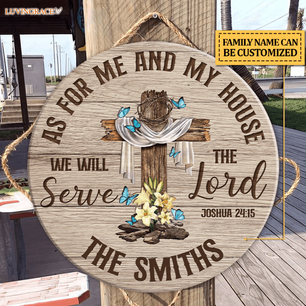 Personalized As For Our House Wood Circle Sign Tumbler