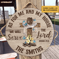 Personalized As For Our House Wood Circle Sign Tumbler