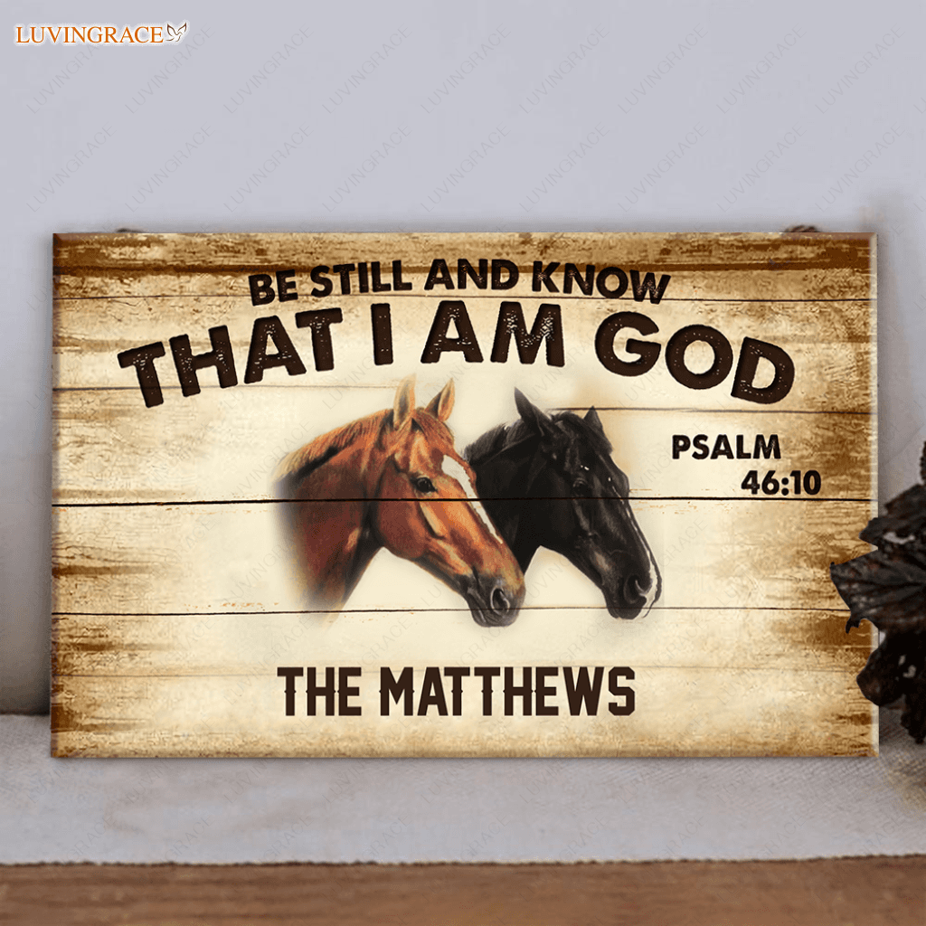 Personalized Be Still Horses Rectangle Wood Sign
