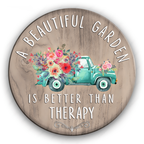 Personalized Beautiful Garden Round Wood Sign