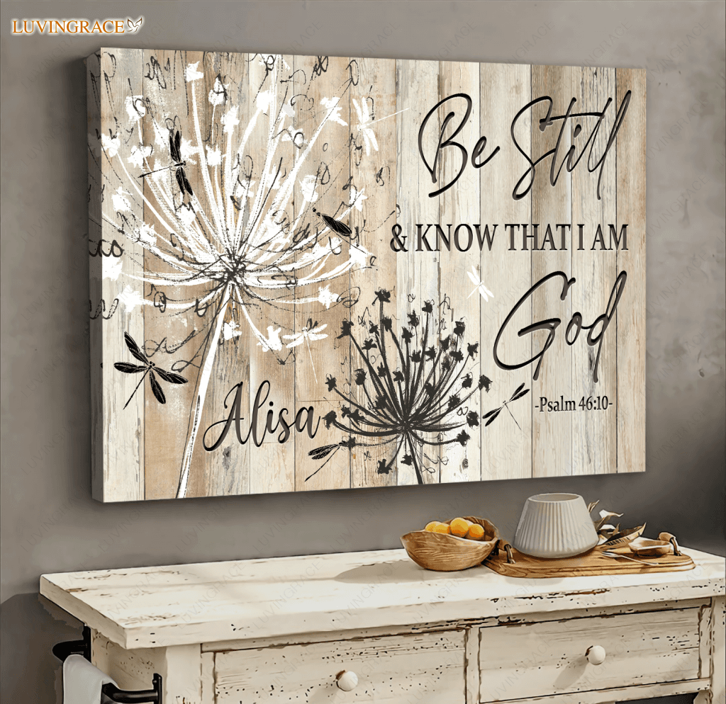 Personalized Black And White Dandelion Canvas Wall Art Canvas