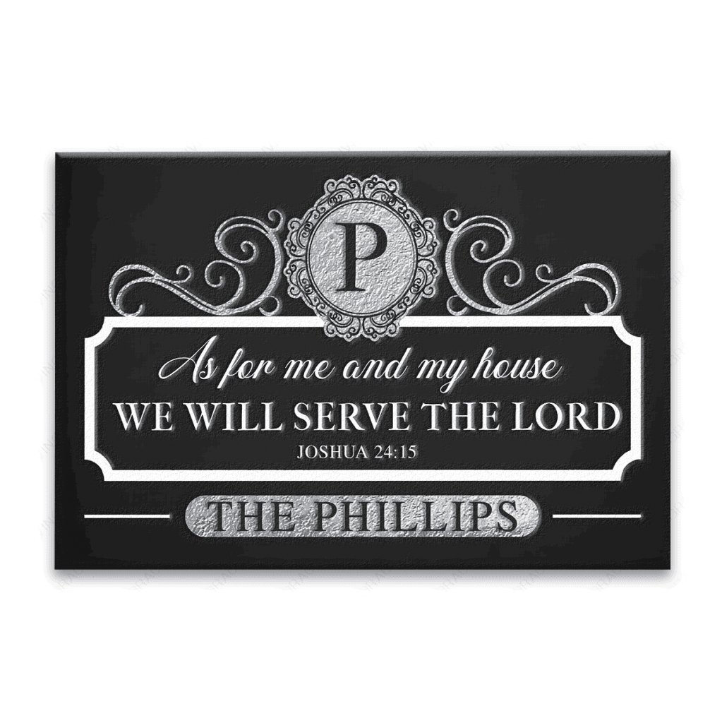 Personalized Black Elegant Family Home Serve The Lord