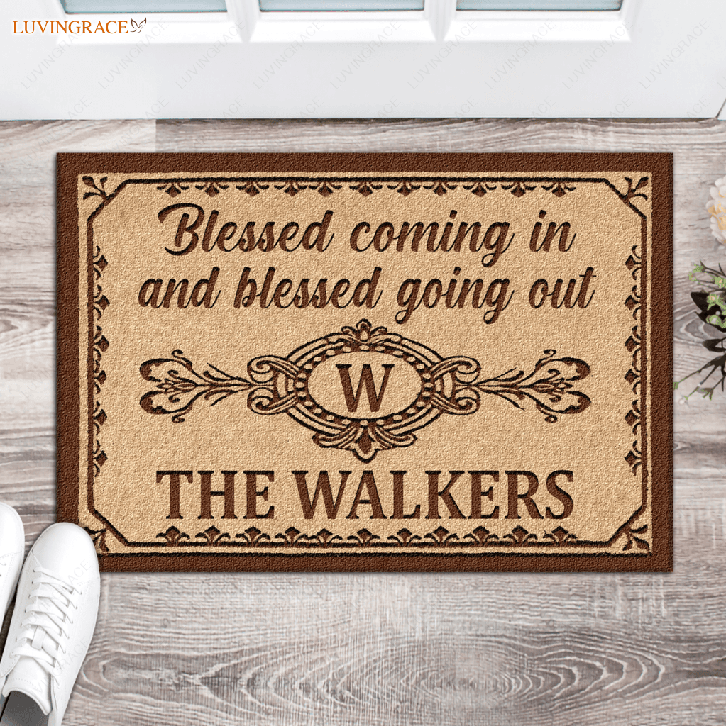 Personalized Blessed Coming In Doormat