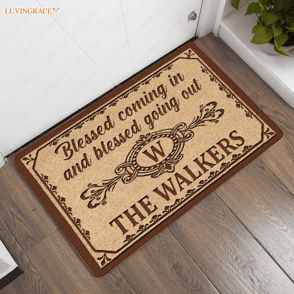 Personalized Blessed Coming In Doormat