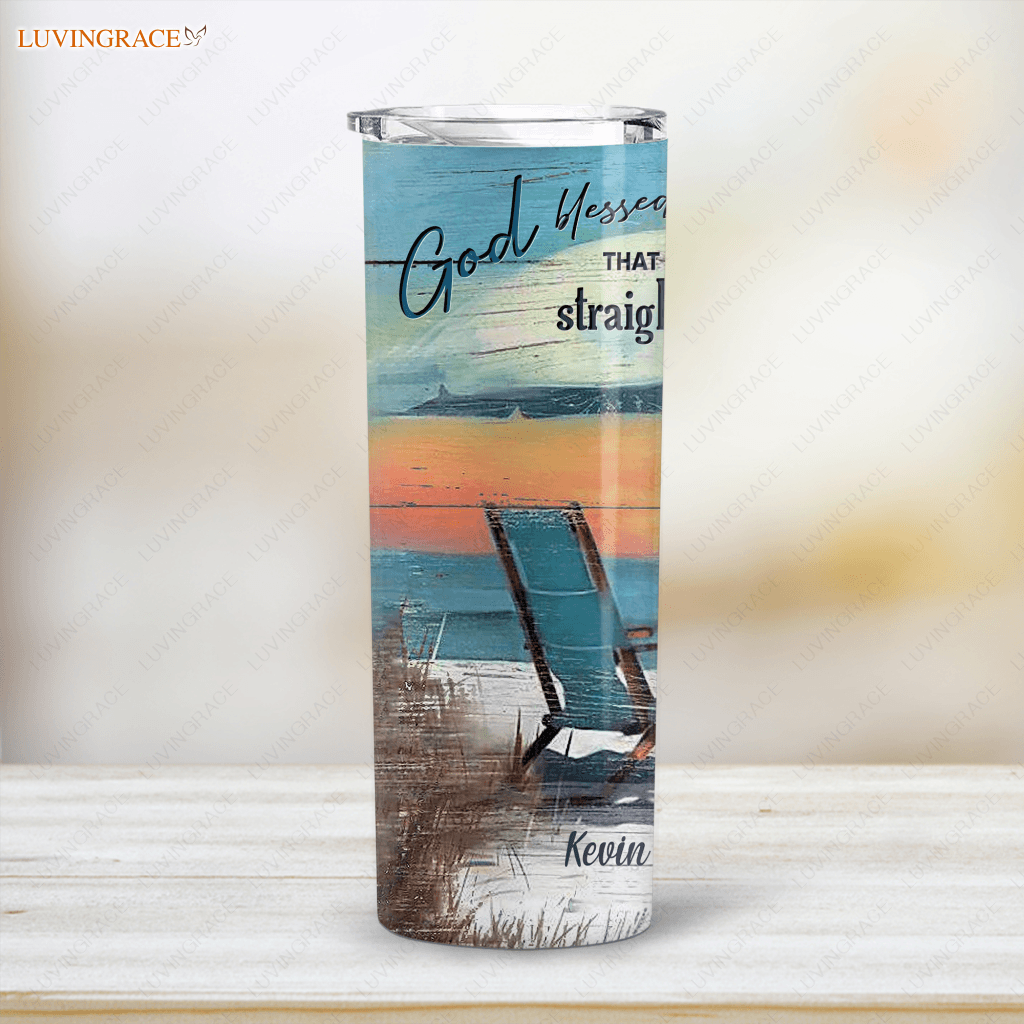 Personalized Blessed The Broken Road Skinny Tumbler