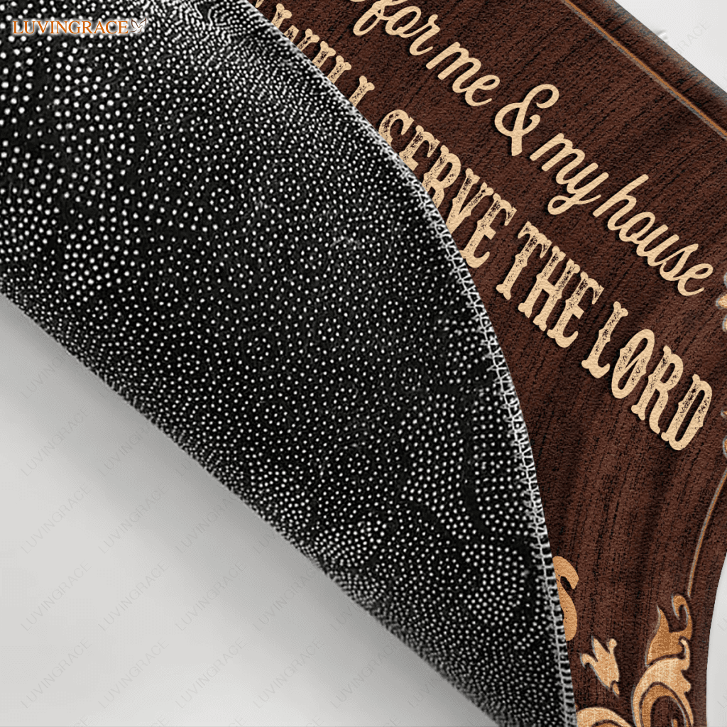 Personalized Brown Serve The Lord Indoor Oriental Area Doormat