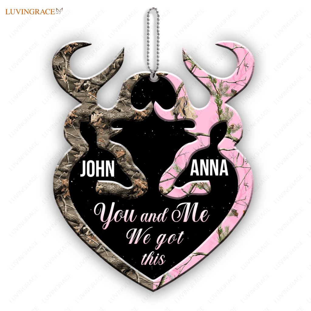 Personalized Buck And Doe Heart We Got This Ornament