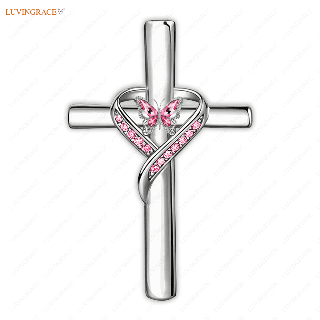 Personalized Butterfly Cross Jewelry Ornament