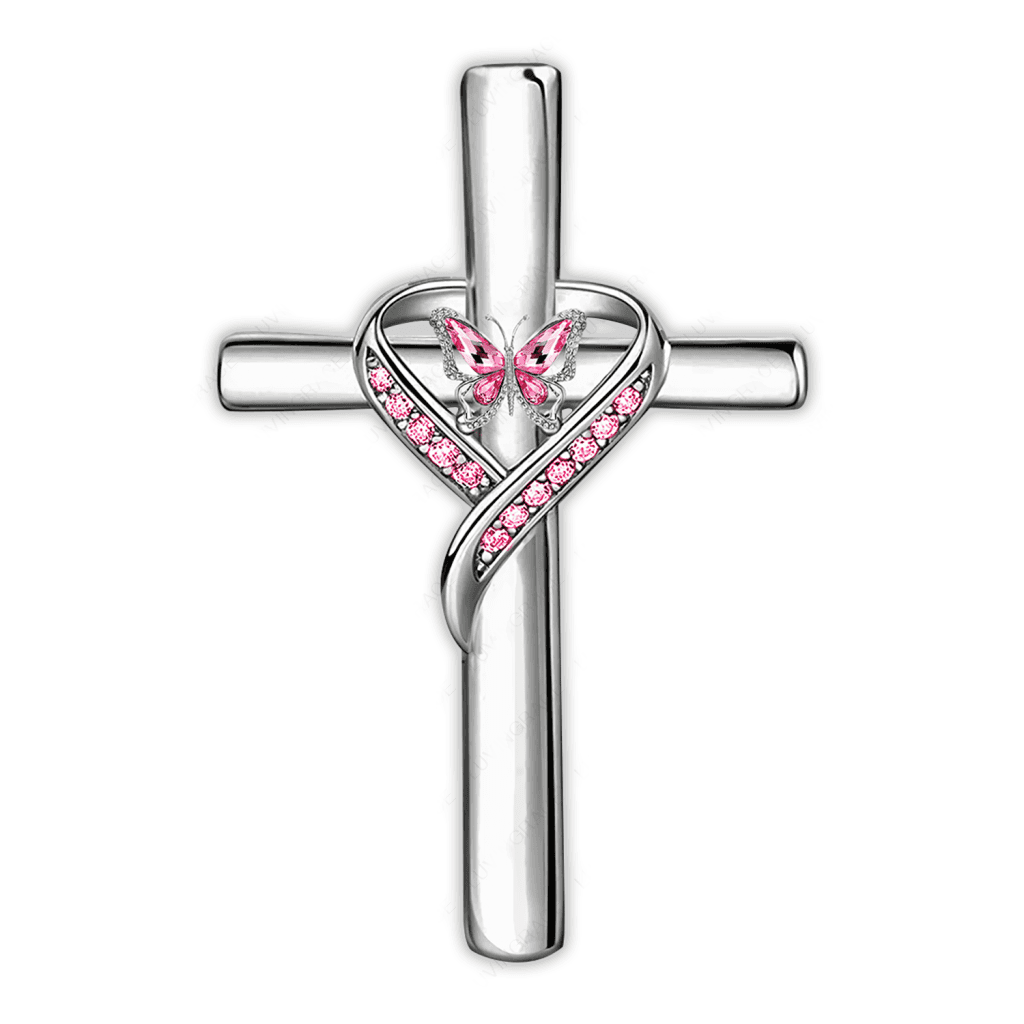 Personalized Butterfly Cross Jewelry Ornament