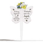 Personalized Butterfly Flower Pot Memorial Plaque Stake