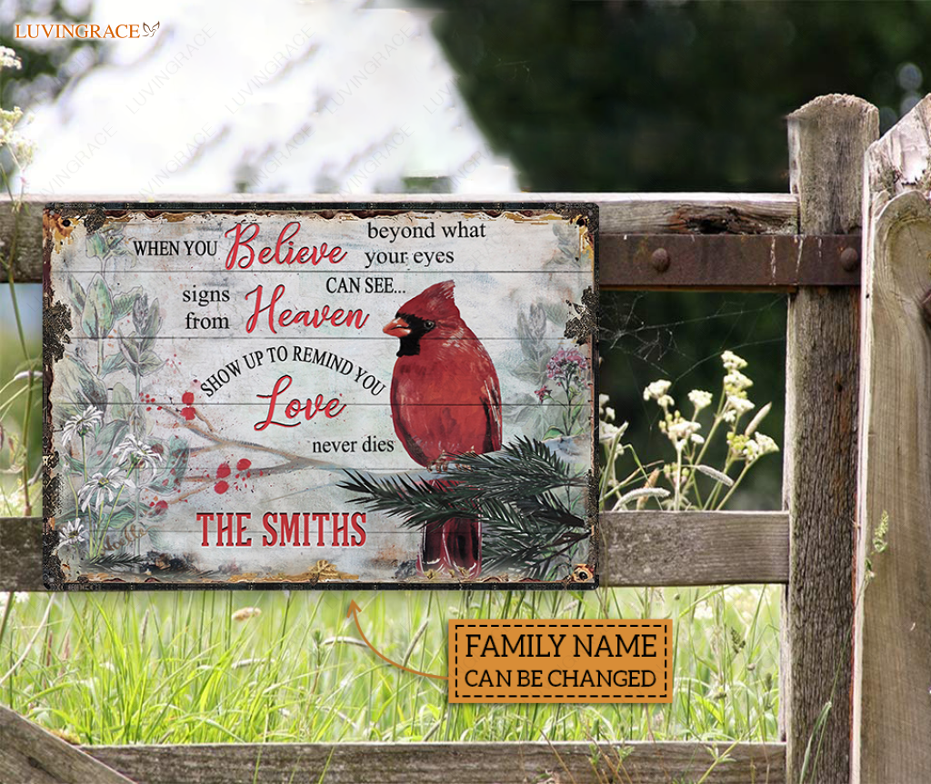 Personalized Cardinal Signs From Heaven Wood Rectangle Sign