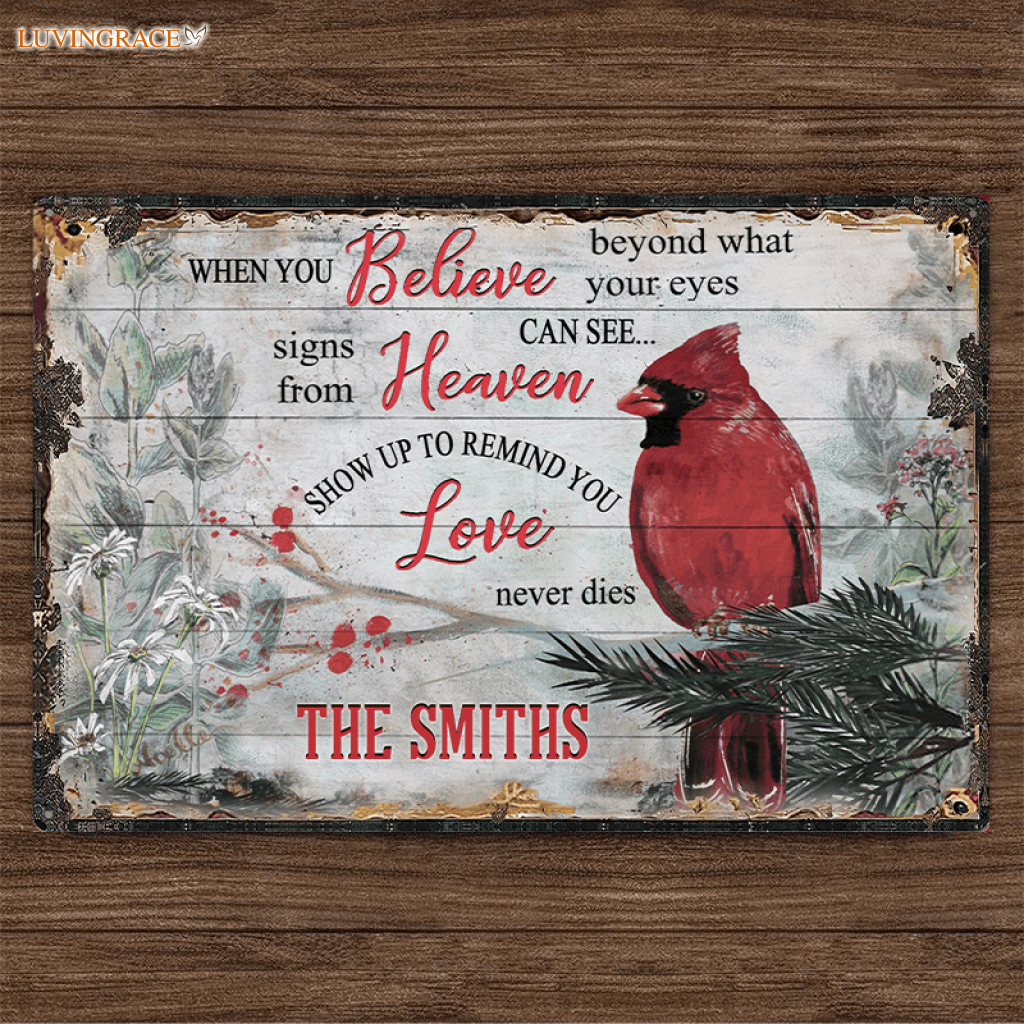 Personalized Cardinal Signs From Heaven Wood Rectangle Sign