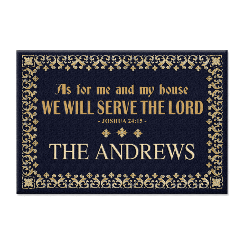 Personalized Catholic Doormat Serve The Lord