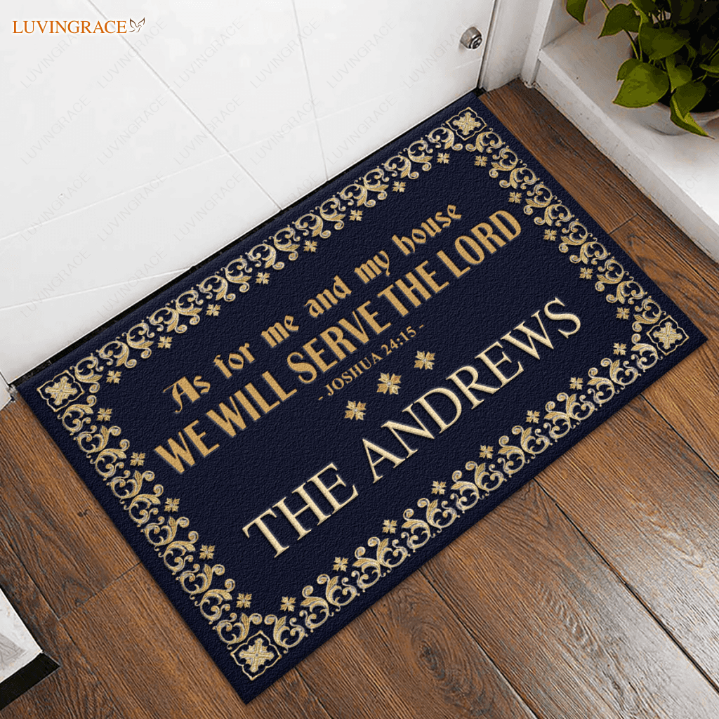 Personalized Catholic Doormat Serve The Lord