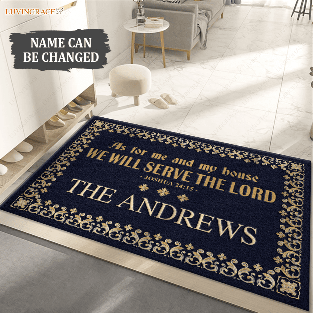 Personalized Catholic Doormat Serve The Lord