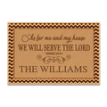 Personalized Chevron Monogram Serve The Lord Doormat
