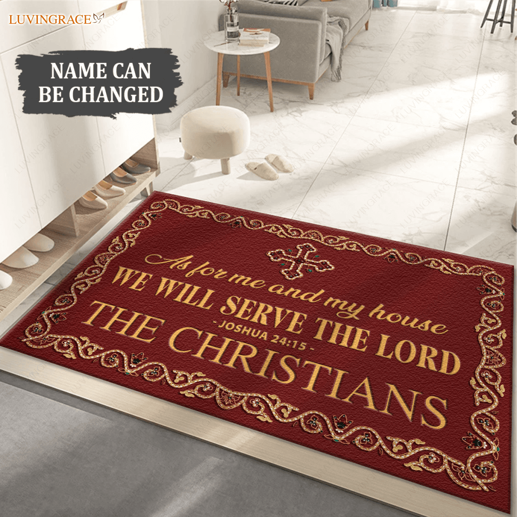 Personalized Christian Doormat Serve The Lord