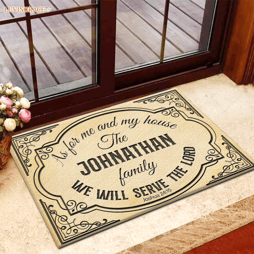 Personalized Classic Vintage Serve The Lord Doormat