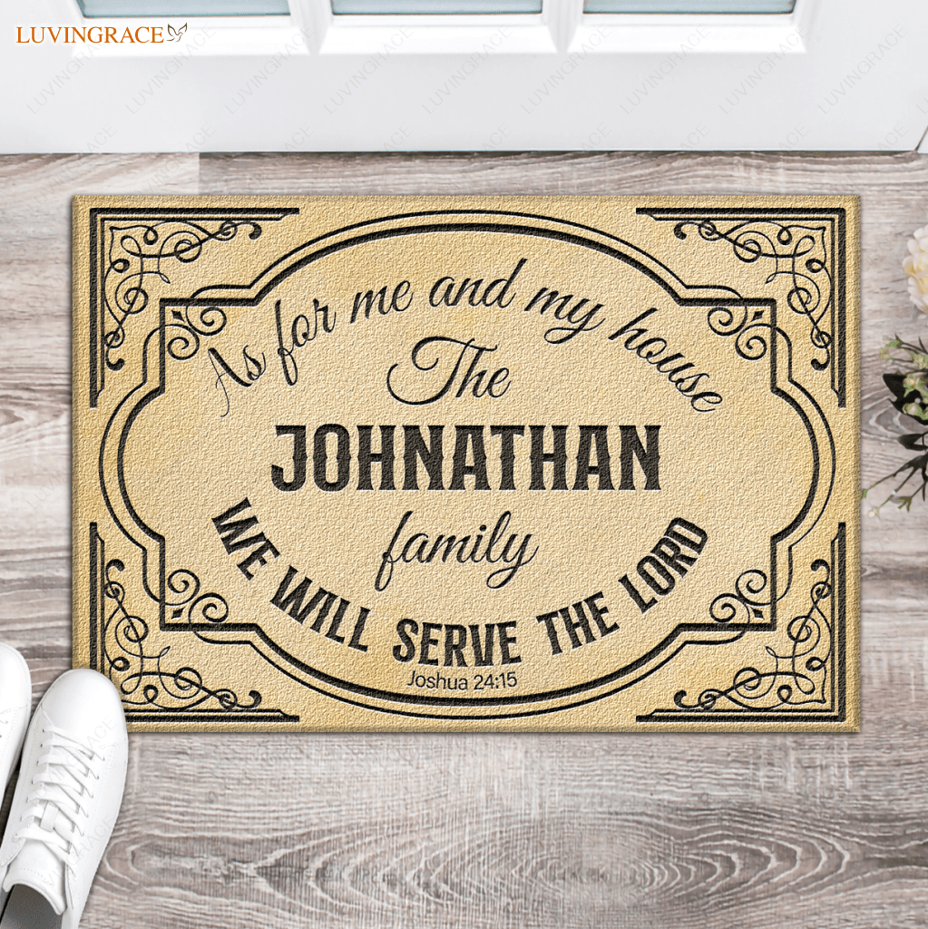 Personalized Classic Vintage Serve The Lord Doormat