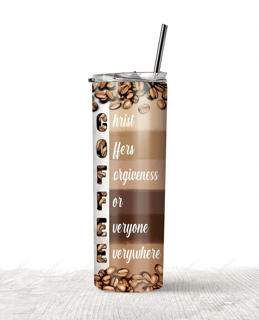 Personalized Coffee Forrgiveness Skinny Tumbler